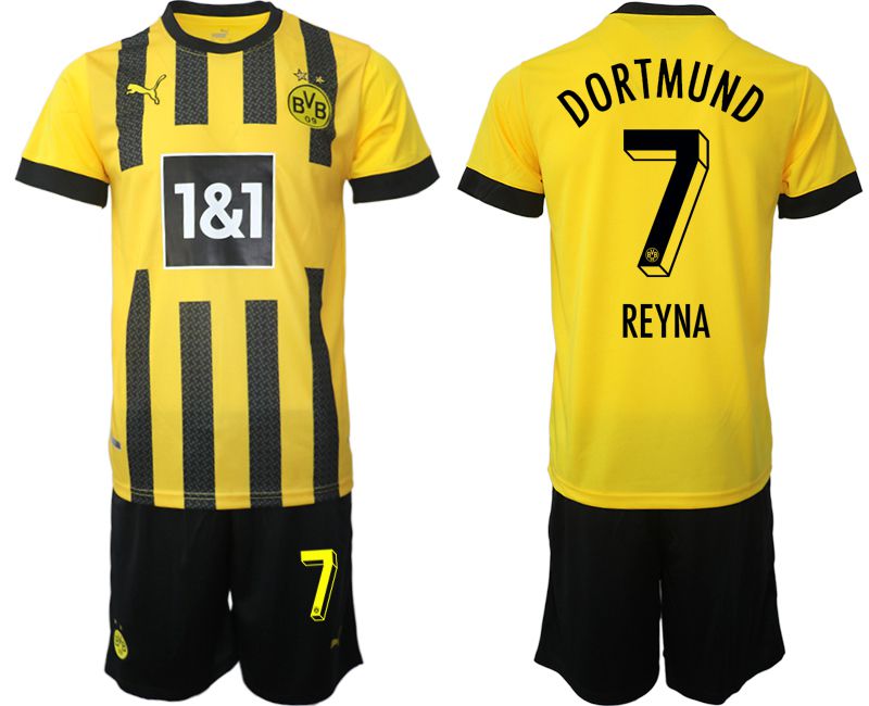 Cheap Men 2022-2023 Club Borussia Dortmund home yellow 7 Soccer Jersey